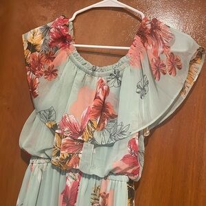 Express flower long summer dress